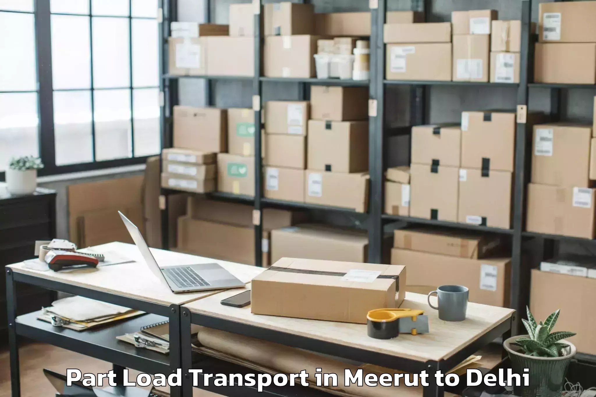 Book Meerut to Hauz Khas Part Load Transport Online